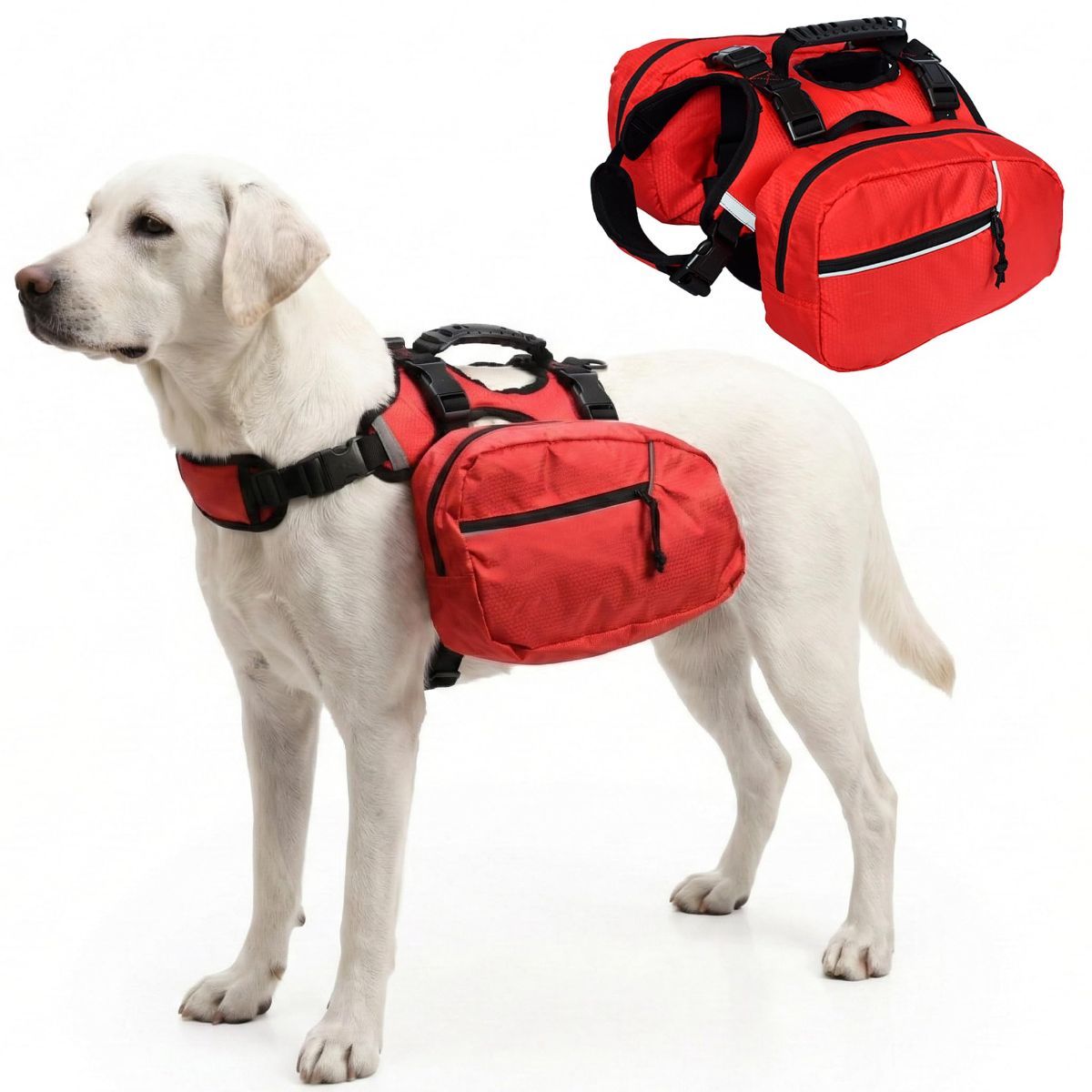 Dog Harness Storage Bags For Dogs Pet Accessories Dog Outdoor Gear High-Quality - Red - Size M - Image 1