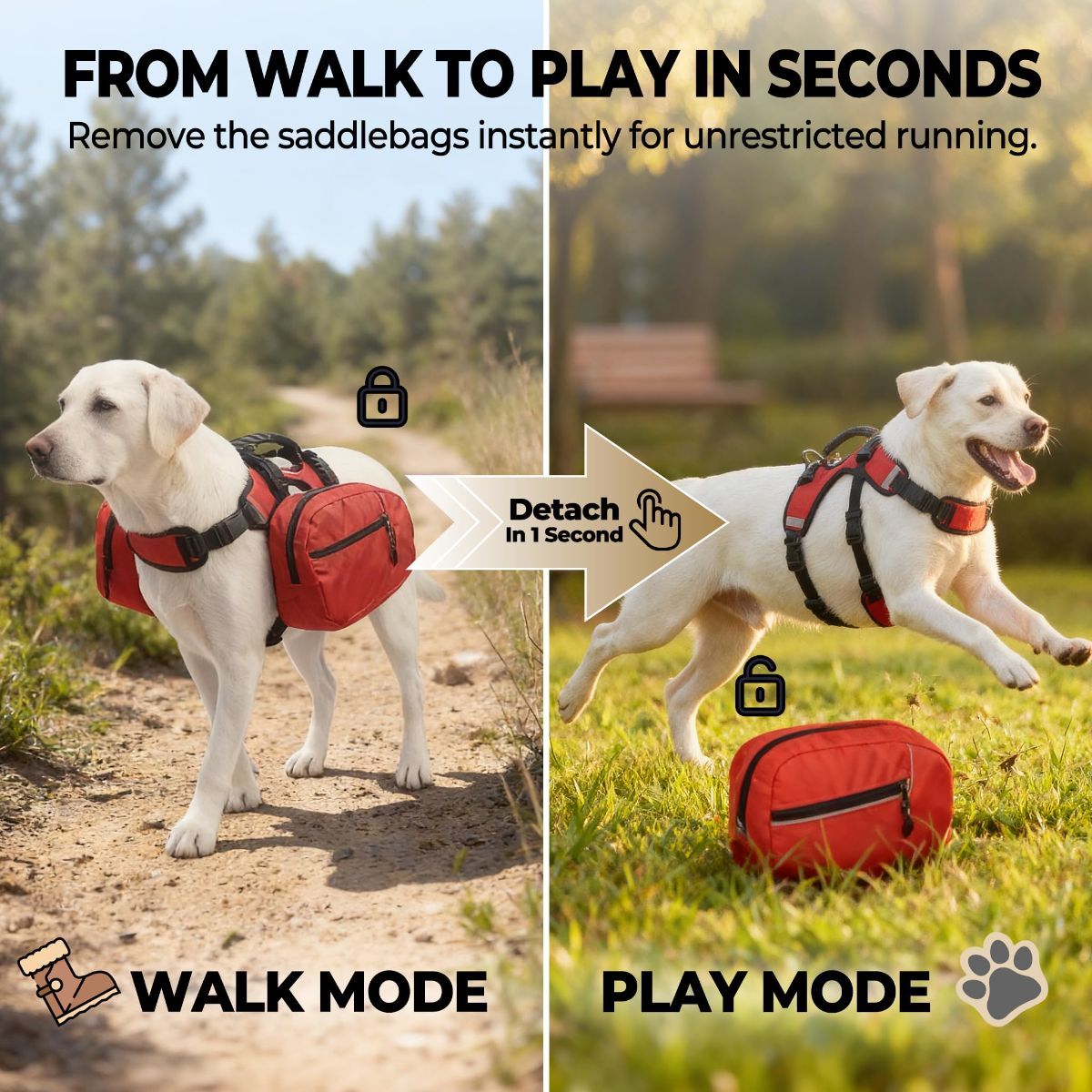 Dog Harness Storage Bags For Dogs Pet Accessories Dog Outdoor Gear High-Quality - Red - Size M - Image 8