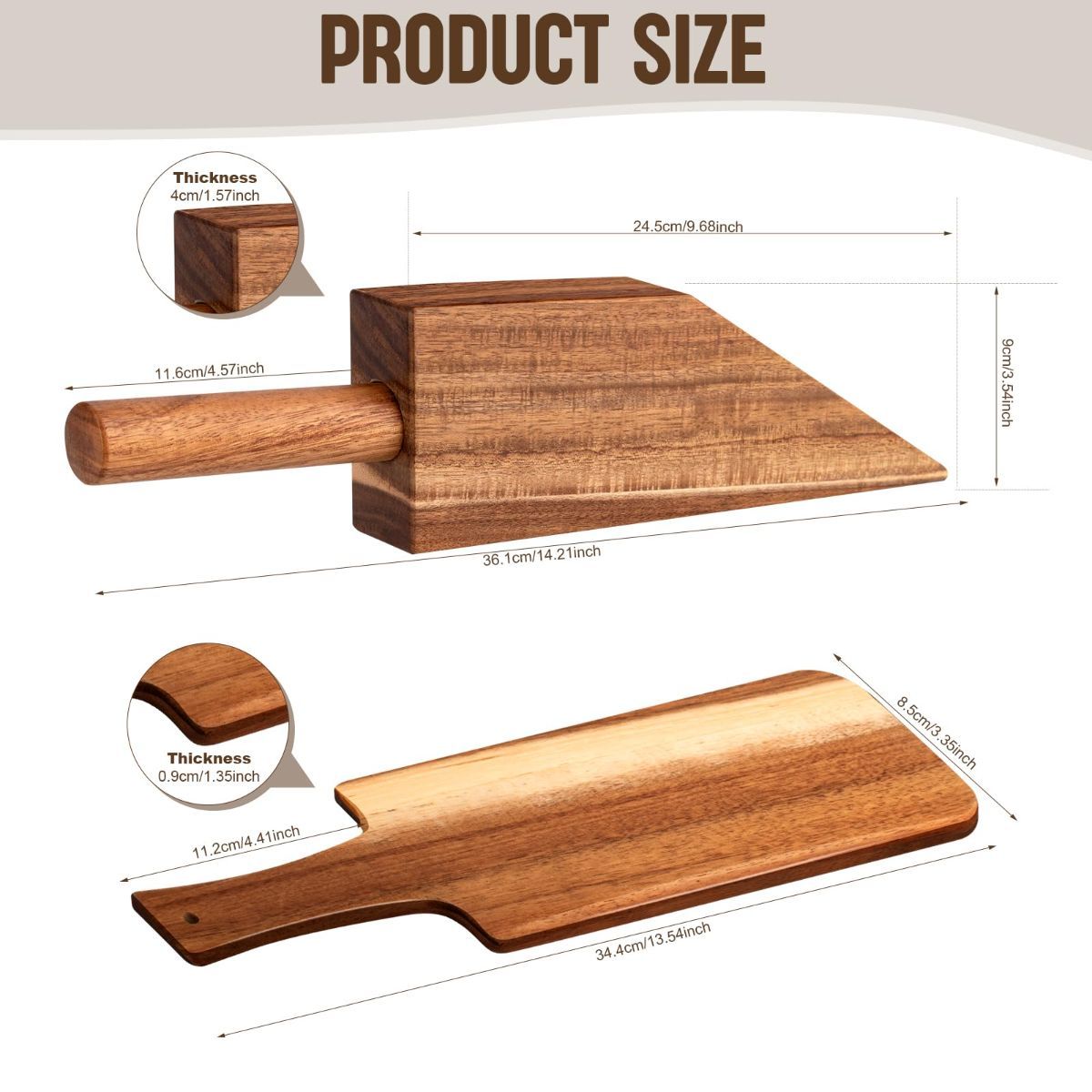 Acacia Wood Mattress Lifter Bed-Making Tool Set Mattress Lifting Wedge Bed - Image 6