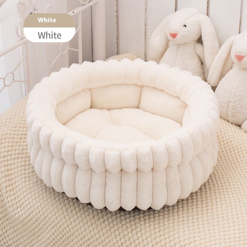plush cat bed, cat comfort bed, anti-static cat bed, high quality cat bed, cat resting place, pet bed Australia, soft cat bed-White. - Image 2