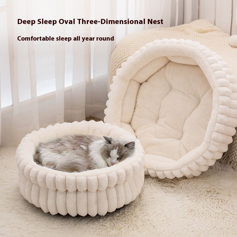 plush cat bed, cat comfort bed, anti-static cat bed, high quality cat bed, cat resting place, pet bed Australia, soft cat bed-White. - Image 4