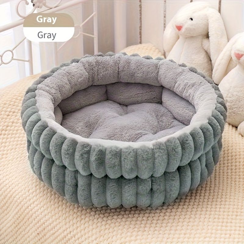 plush cat bed, cat comfort bed, anti-static cat bed, high quality cat bed, cat resting place, pet bed Australia, soft cat bed-White. - Image 5