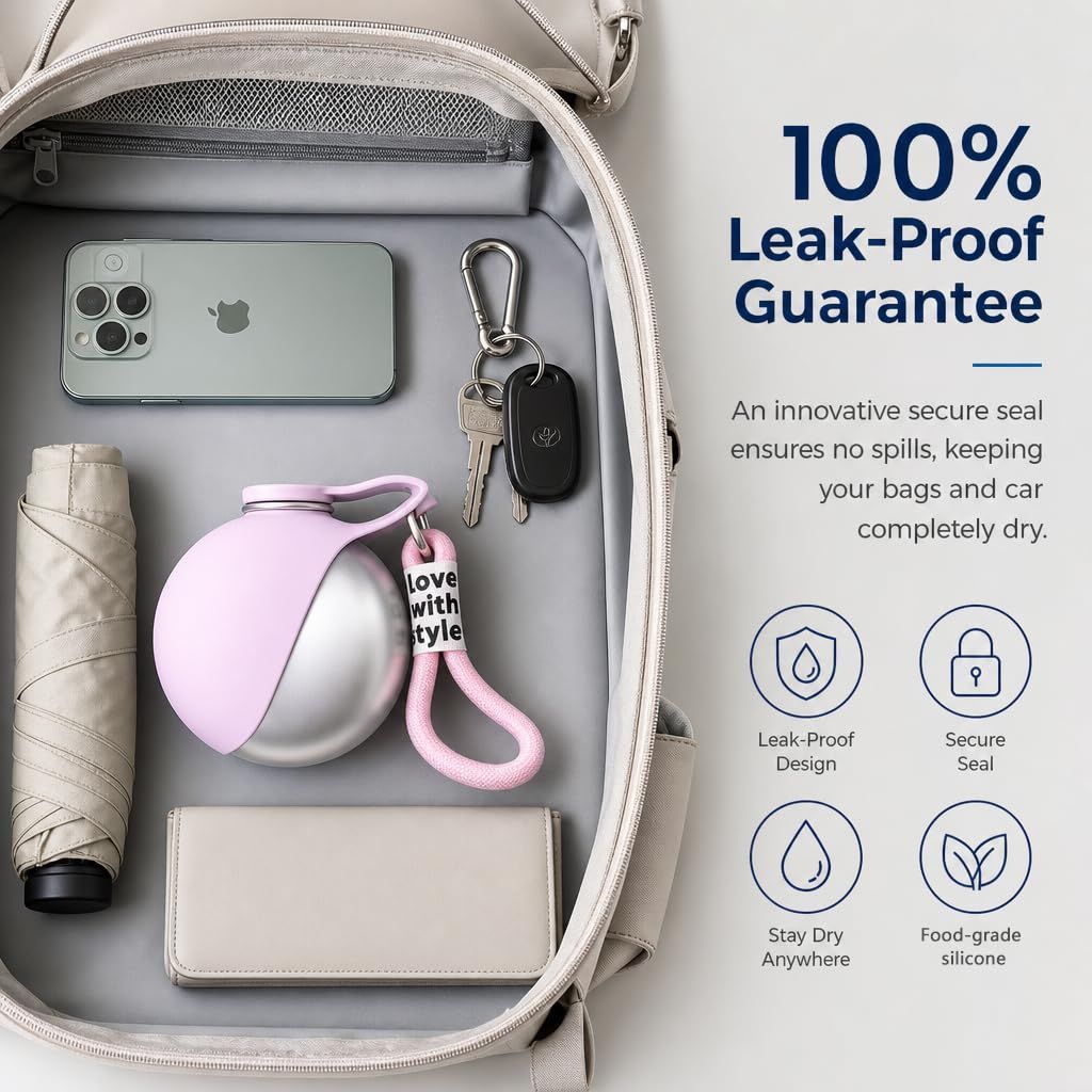 Portable Dog Water Bottle 2-In-1 Dog Water Dispenser Stainless Steel Pet Water - Image 3