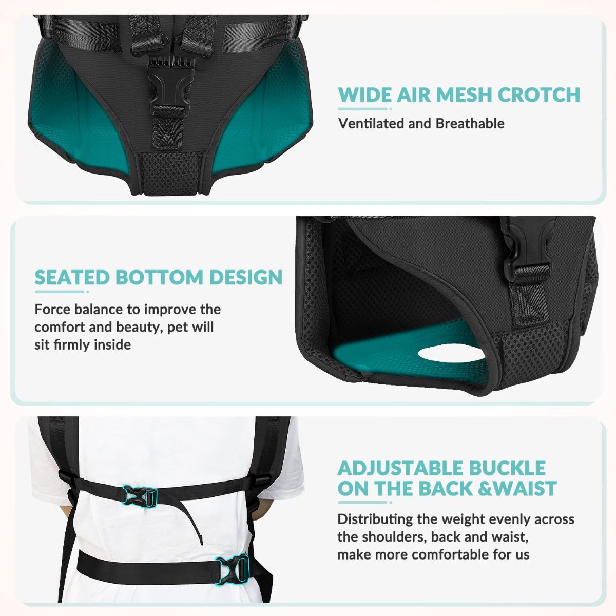 Dog Harness Storage Bags For Dogs Pet Accessories Dog Outdoor Gear High-Quality - Black - Size L - Image 2