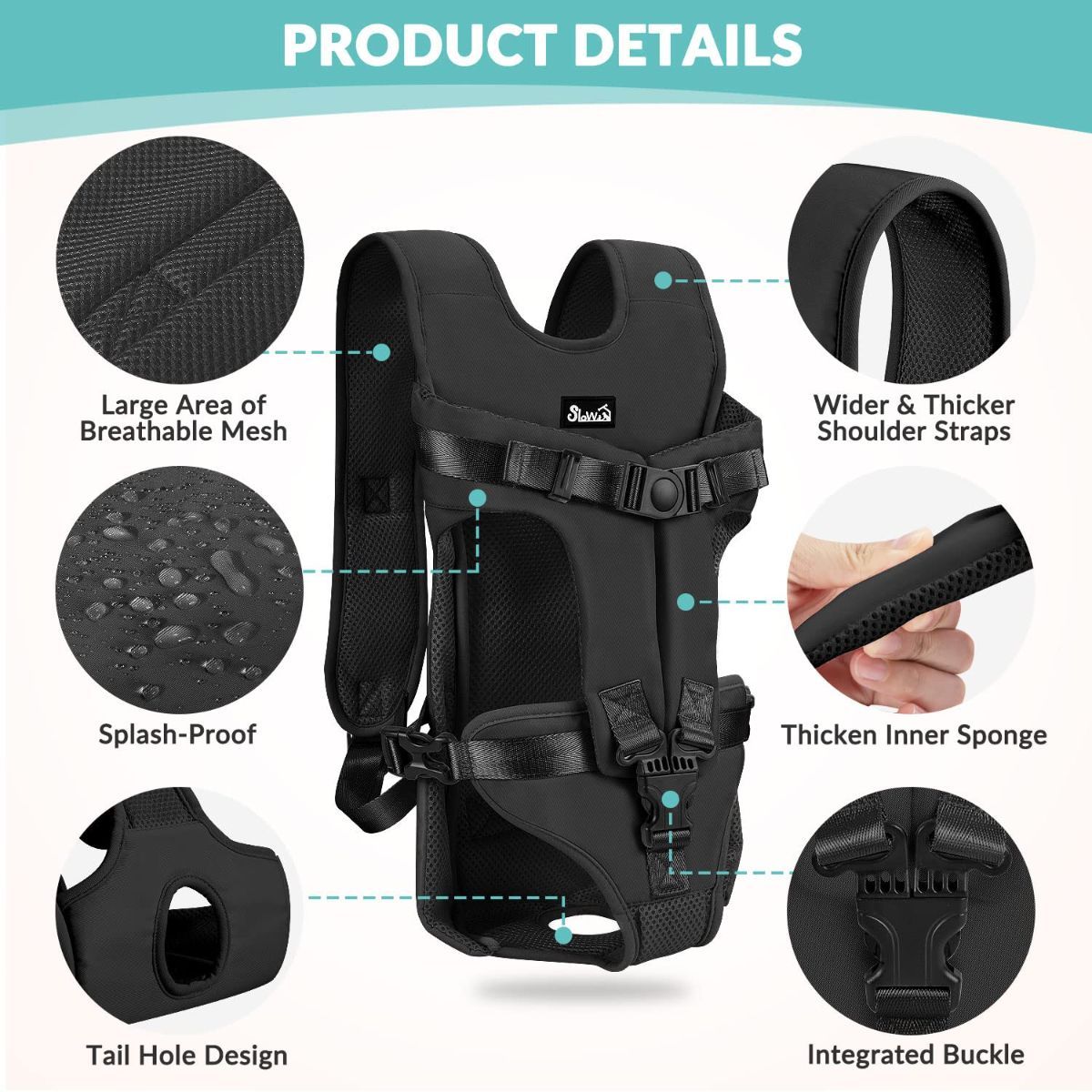 Dog Harness Storage Bags For Dogs Pet Accessories Dog Outdoor Gear High-Quality - Black - Size XL - Image 8