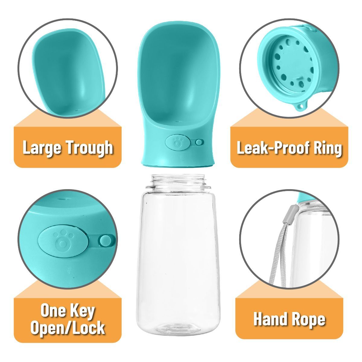 Portable Dog Water Bottle 19 Ounces Dog Water Bottle Large Dog Water Dispenser - Image 3