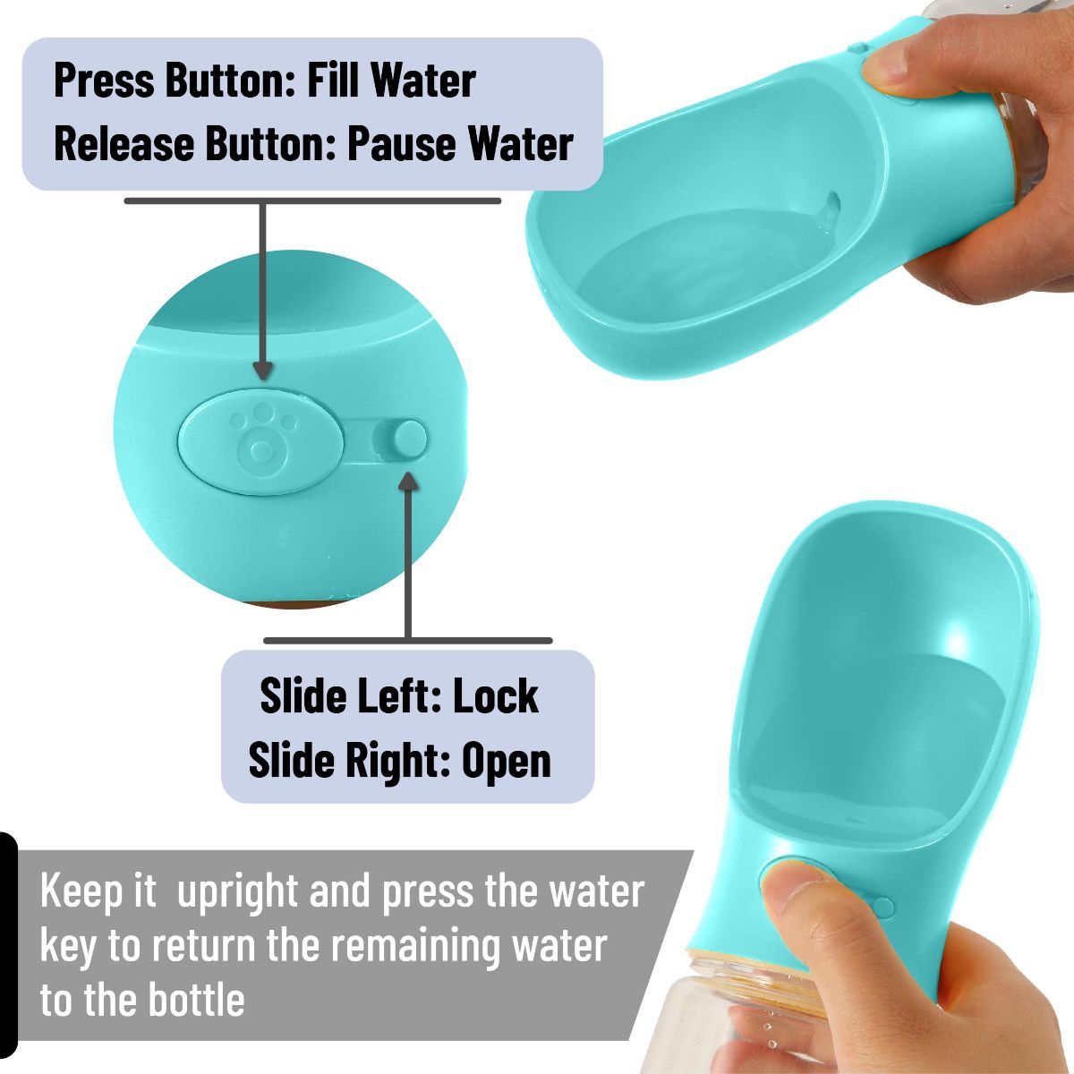 Portable Dog Water Bottle 19 Ounces Dog Water Bottle Large Dog Water Dispenser - Image 4
