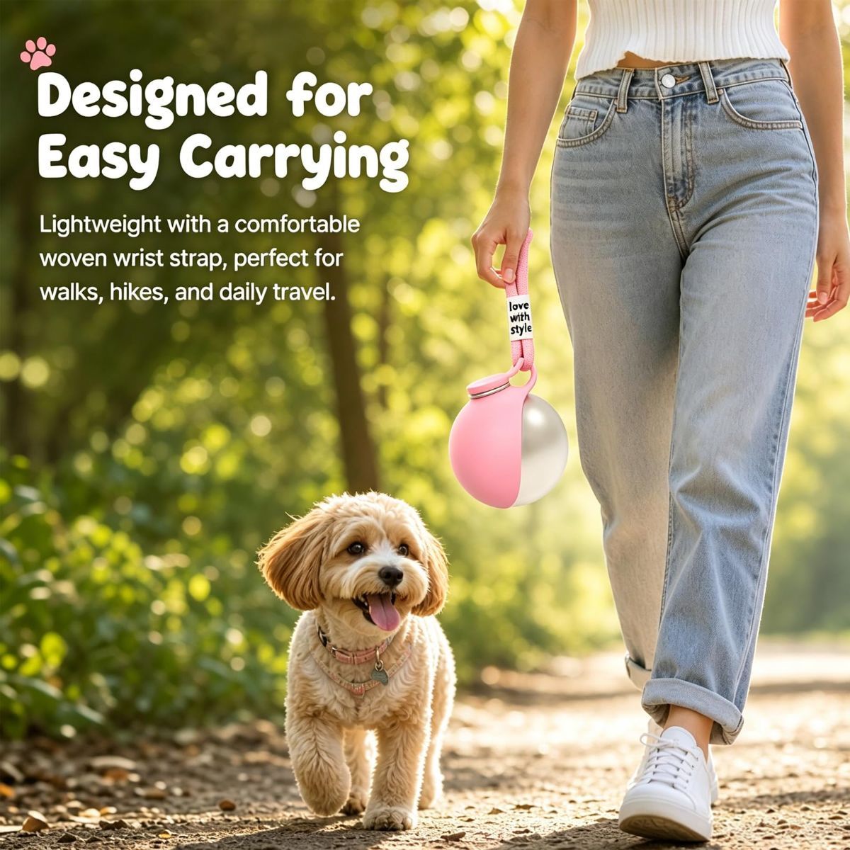 Portable Dog Water Bottle 2-In-1 Dog Water Dispenser Stainless Steel Pet Water - Image 7