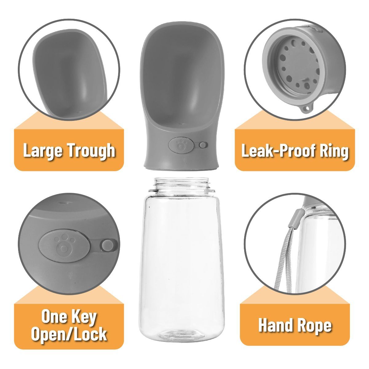 Portable Dog Water Bottle 19 Ounces Dog Water Bottle Large Dog Water Dispenser - Image 4