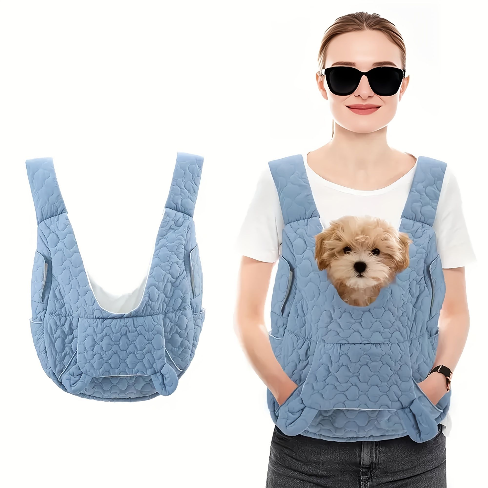 dog carrier vest, hands-free pet carrier, small dog carrier, dog hiking gear, pet travel accessories, Australian pet supplies, dog walking accessories, pet carrier vest -Blue - Image 3