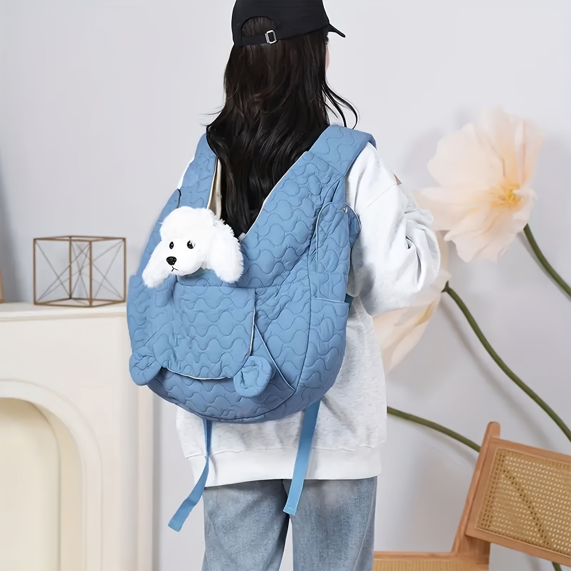 dog carrier vest, hands-free pet carrier, small dog carrier, dog hiking gear, pet travel accessories, Australian pet supplies, dog walking accessories, pet carrier vest -Blue - Image 4
