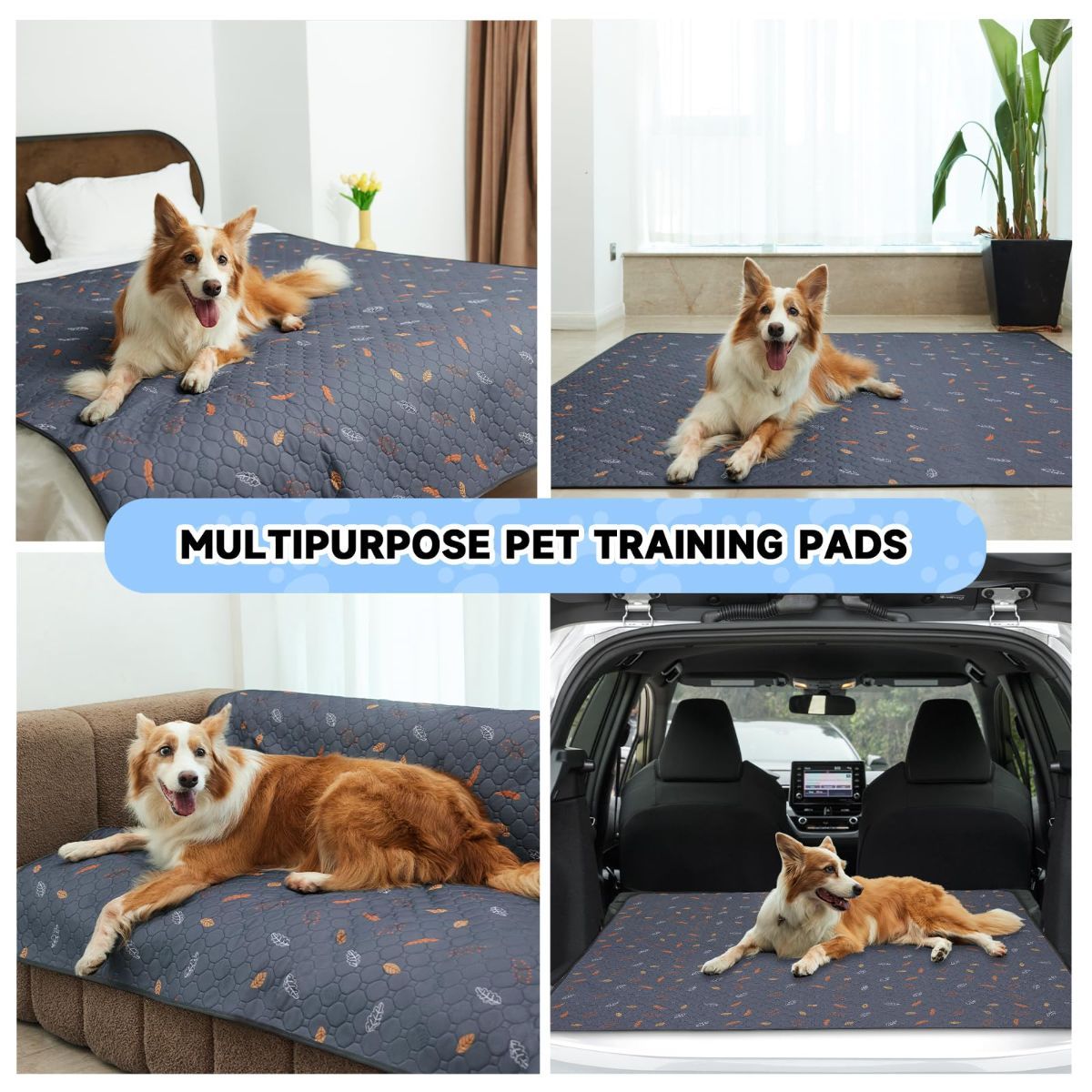 2-Pack Reusable Dog Urine Pads Dog Pee Pads Absorbent Dog Pads Dog Training Pads - Dark Gray / 24in*48in - Image 4
