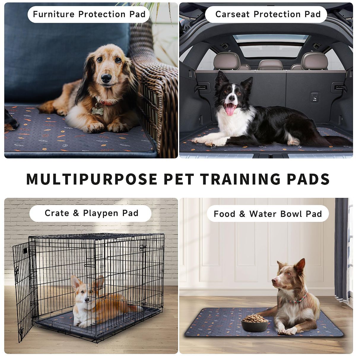 Reusable Dog Urine Pads Dog Pee Pads Absorbent Dog Pads Dog Training Pads - Dark Gray / 72in*72in - Image 3