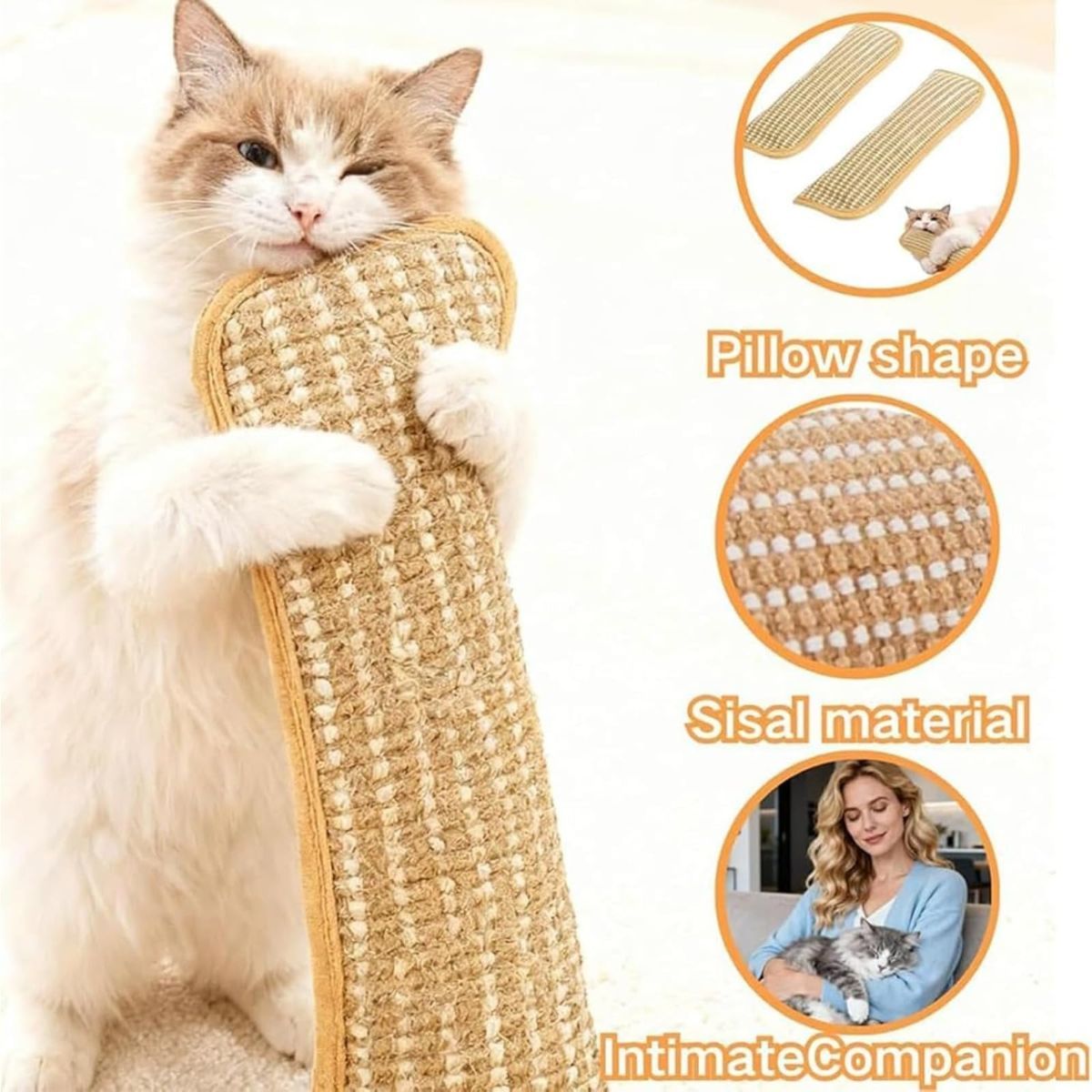 4PC Cat Toys Catnip Toys Interactive Cat Toys Catnip Kicker Soft Sisal Pillow Cat - Image 2