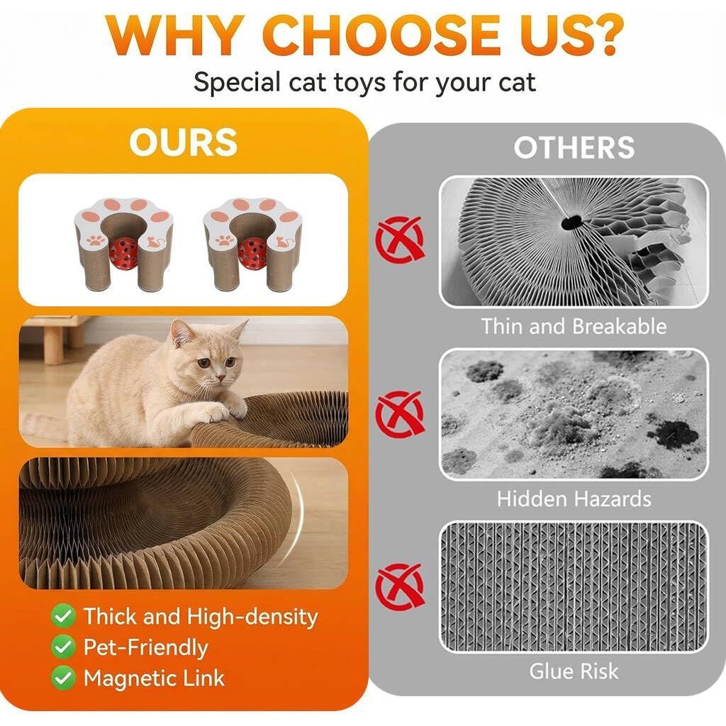 2-Pack Cat Toy Cat Scratching Board Collapsible Cat Toy Recyclable Cat Toy Interactive - Image 4