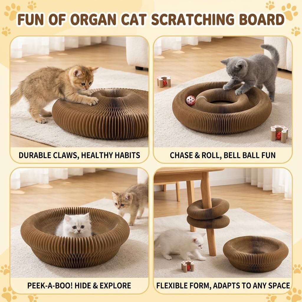 2-Pack Cat Toy Cat Scratching Board Collapsible Cat Toy Recyclable Cat Toy Interactive - Image 5