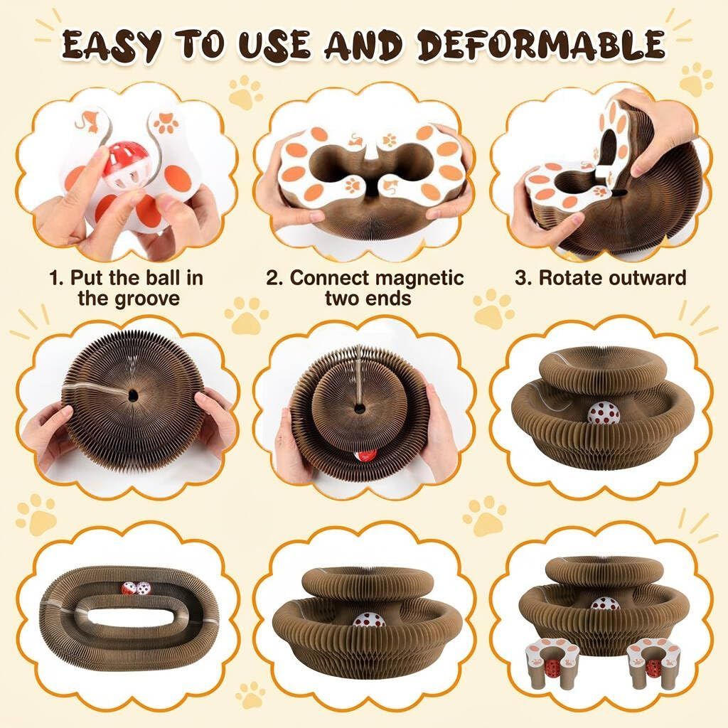 2-Pack Cat Toy Cat Scratching Board Collapsible Cat Toy Recyclable Cat Toy Interactive - Image 6