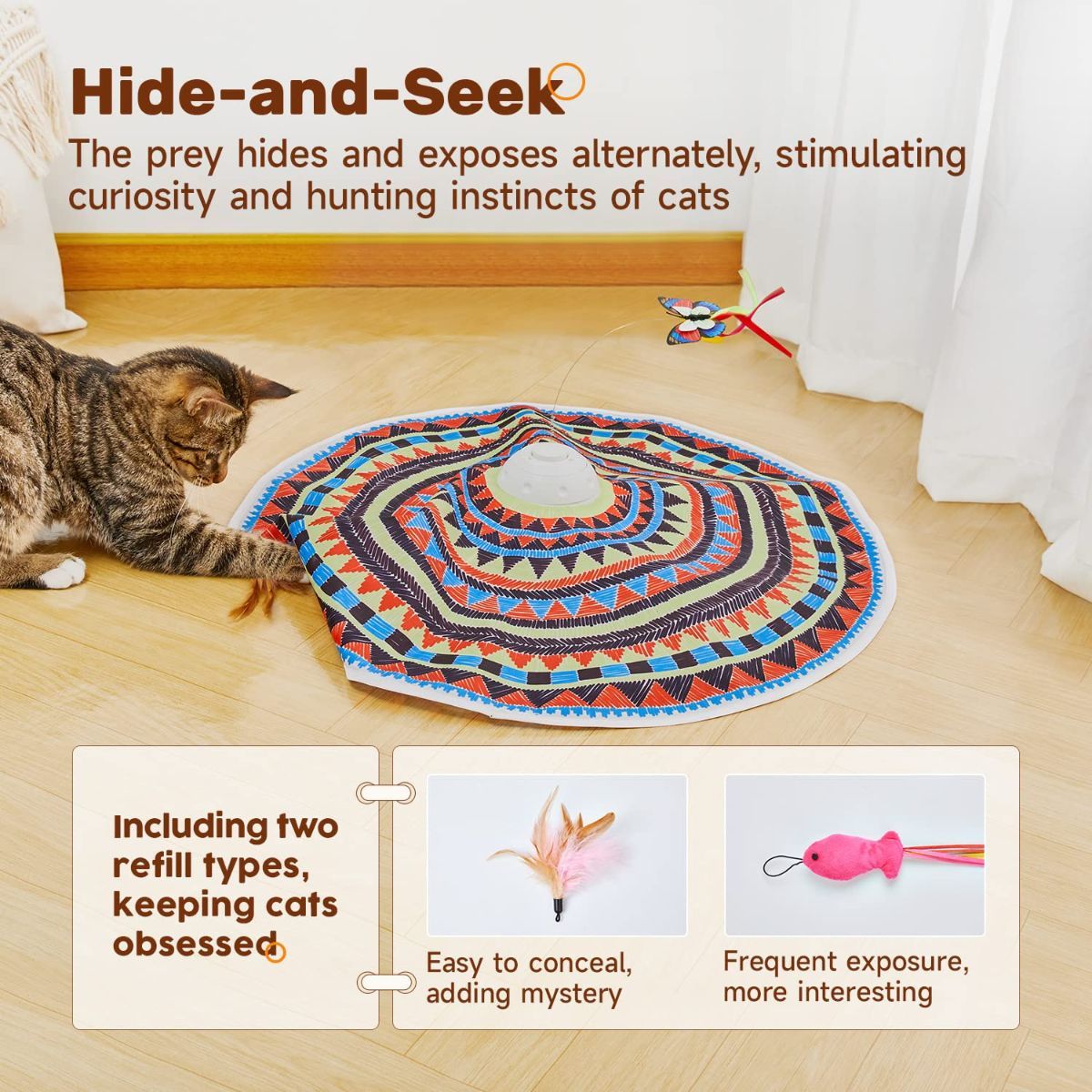 Cat Toy Interactive Spinning Cat Toy Butterfly Attachment Cat Toy Feather - Image 6