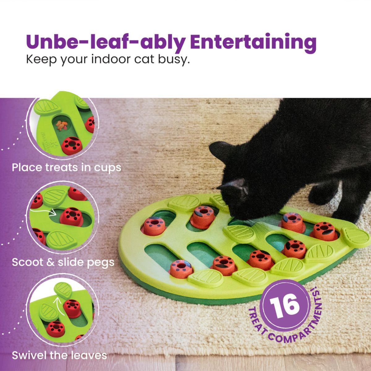 Cat Puzzle Feeder Indoor Cat Toy Interactive Treat Game Slow-Feeding Cat Toy - Image 6