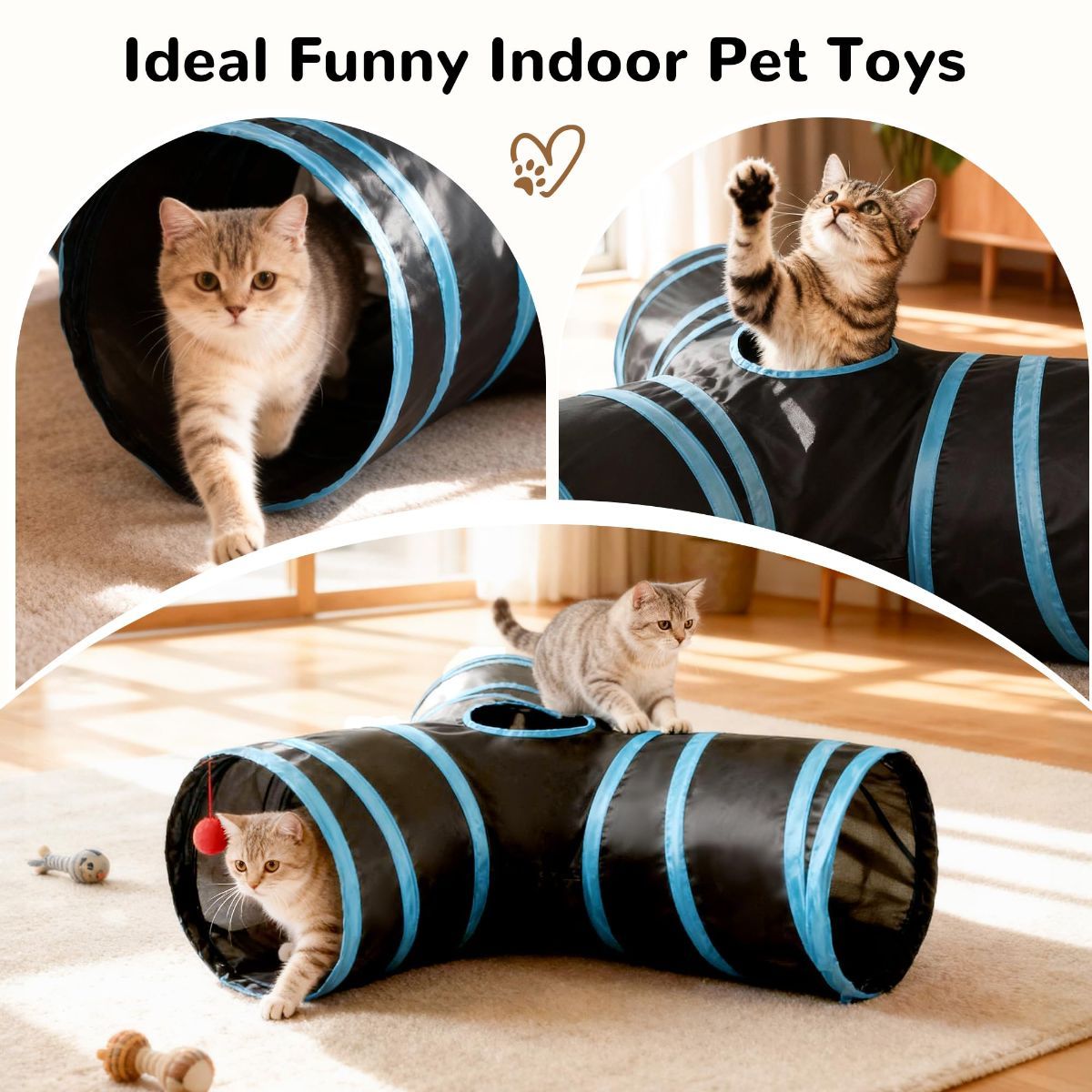 Cat Toy Interactive Cat Toy Cat Tunnel Feather Teaser Wand Indoor Cat Toy Cat - Image 4