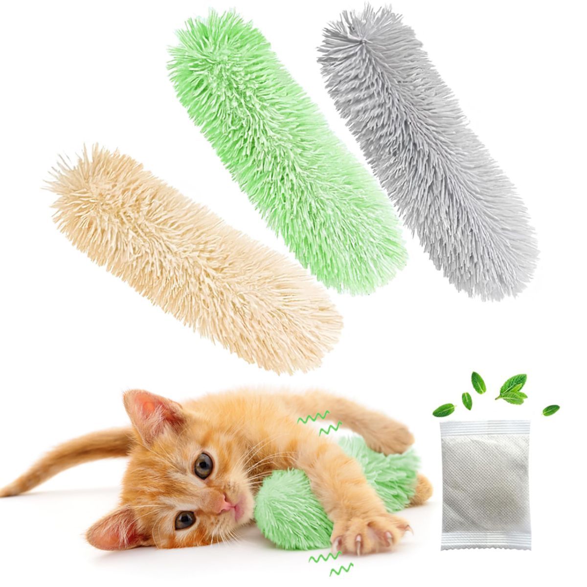 3-Piece Cat Toys Interactive Cat Toys Cat Pillow Toys Catnip Toys Indoor Cat Toys Soft - Image 1