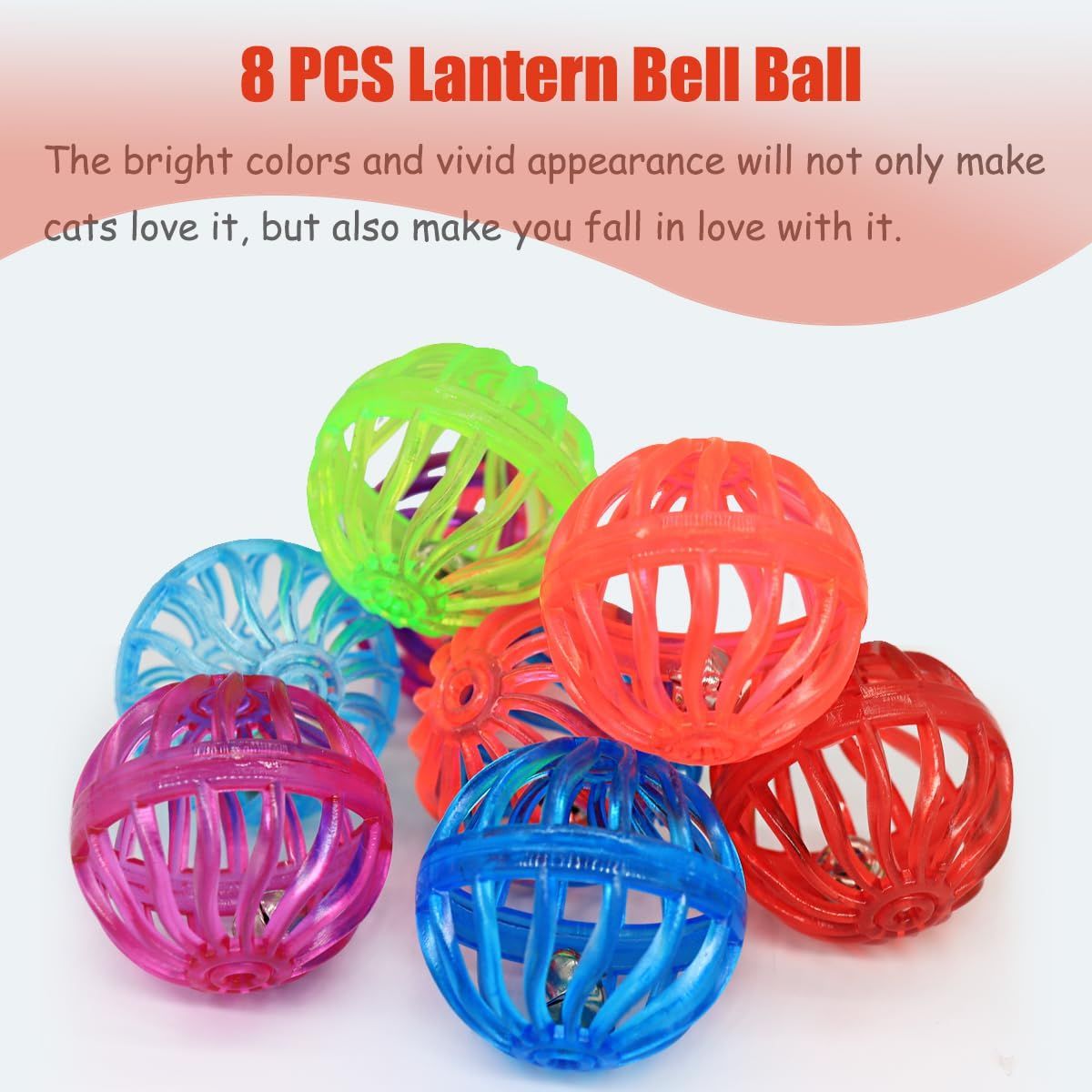 24-Piece Cat Toys Bell Ball Cat Toys Interactive Cat Toys Kitten Toys Colorful，Random color - Image 5