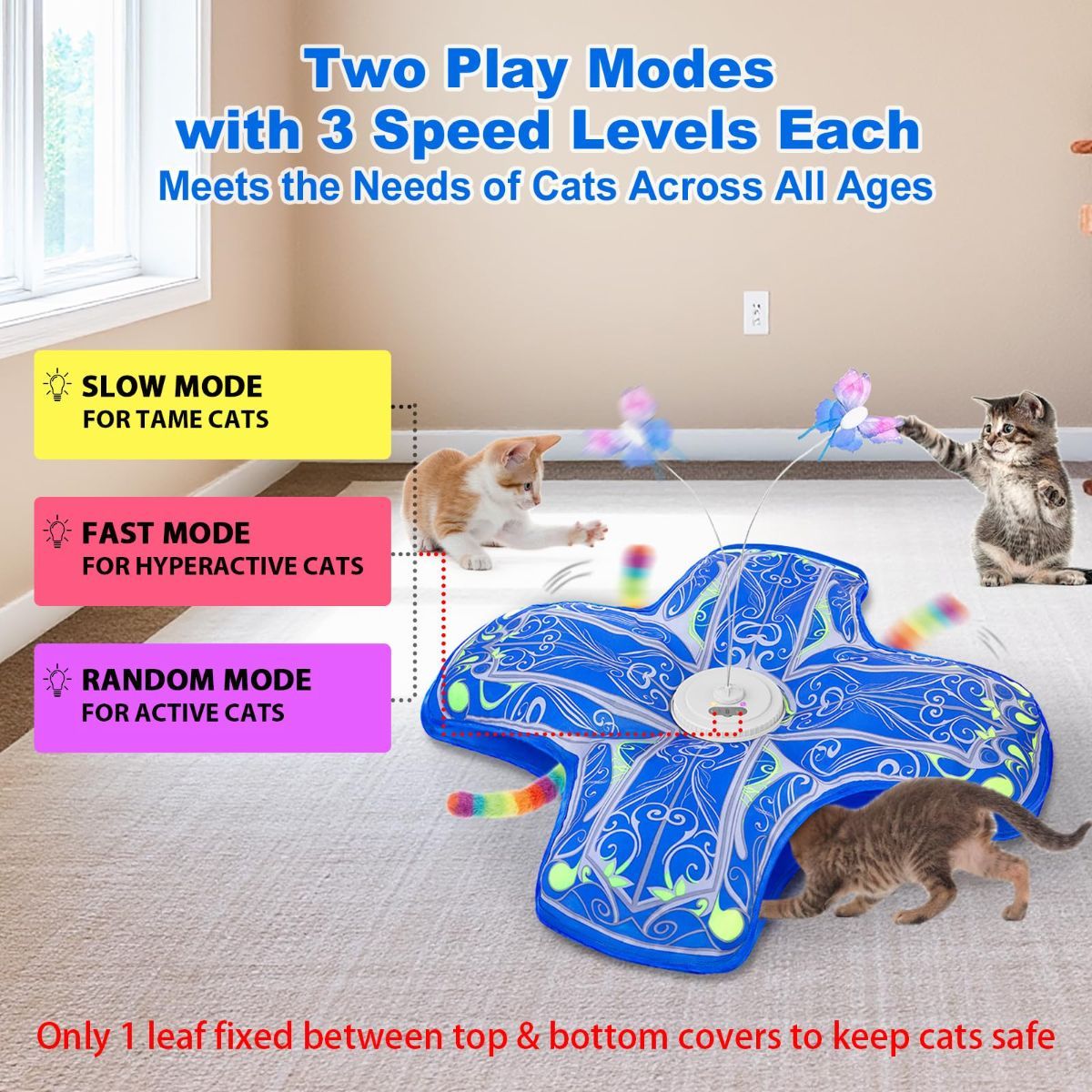 Cat Toy Interactive Cat Toy Moving Butterfly Toy Feather Cat Toy Cat Enrichment - Image 4