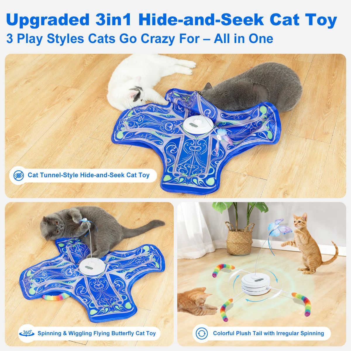 Cat Toy Interactive Cat Toy Moving Butterfly Toy Feather Cat Toy Cat Enrichment - Image 5
