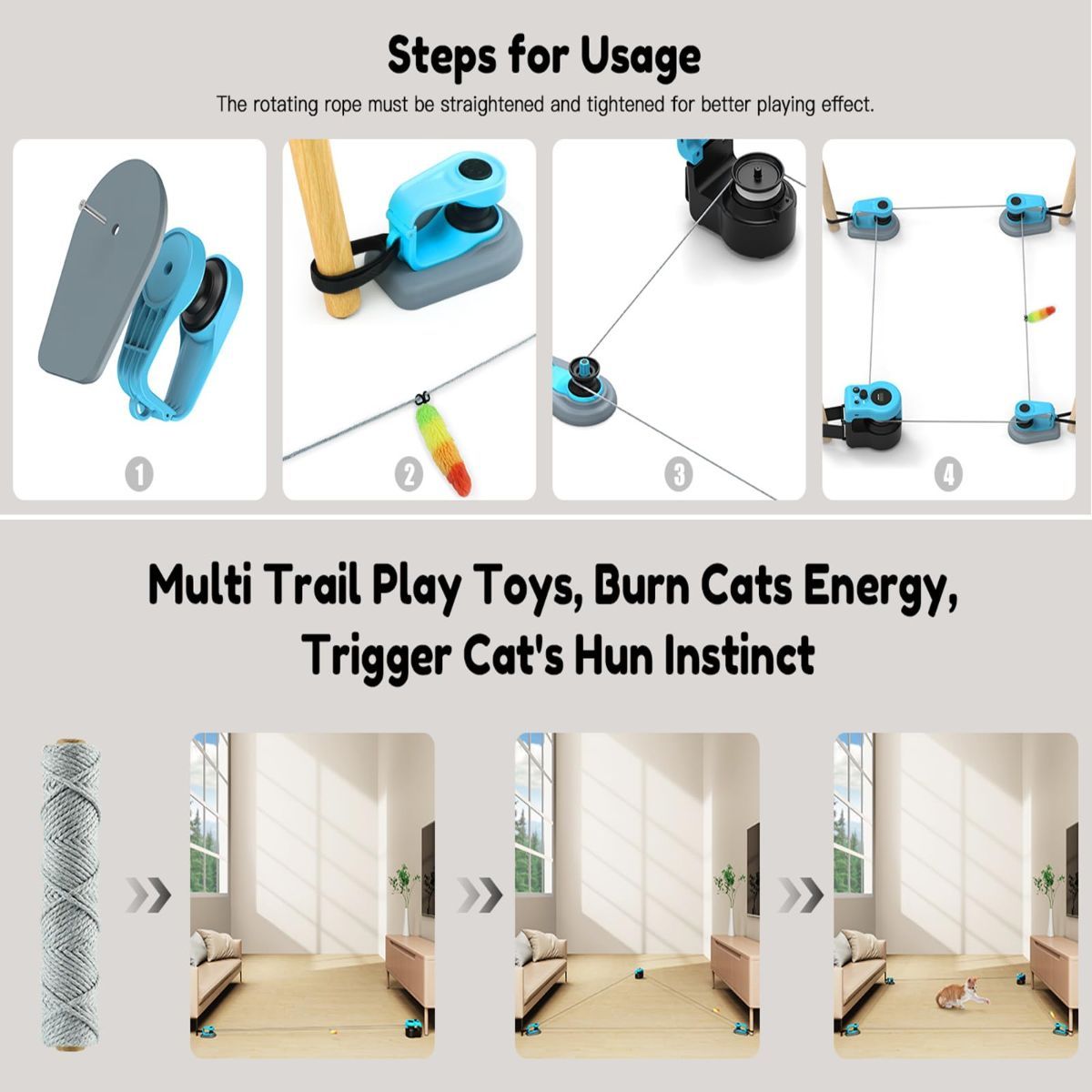 Interactive Cat Toy Automatic Cat Toy Manual Cat Toy DIY Feather Mouse Toy Cat - Image 3
