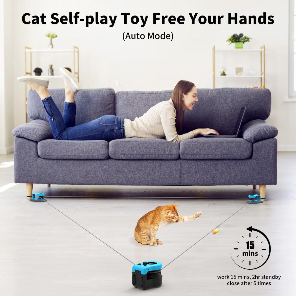 Interactive Cat Toy Automatic Cat Toy Manual Cat Toy DIY Feather Mouse Toy Cat - Image 8