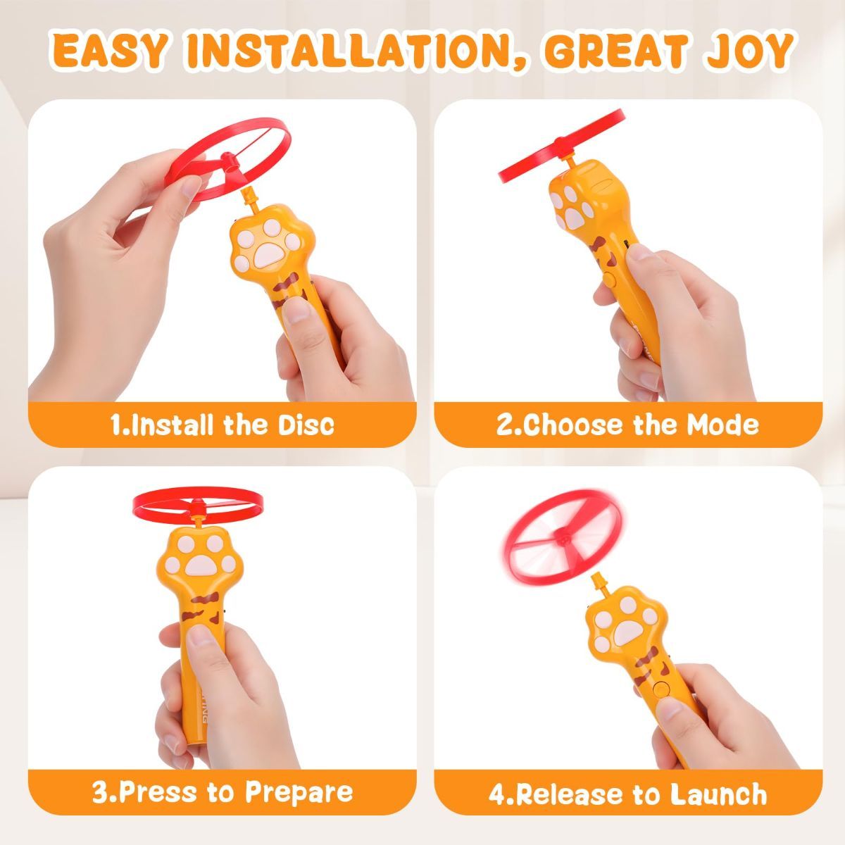 Cat Toy Dog Toy Rechargeable Disc Launcher Flying Spinners Interactive Pet - Image 2