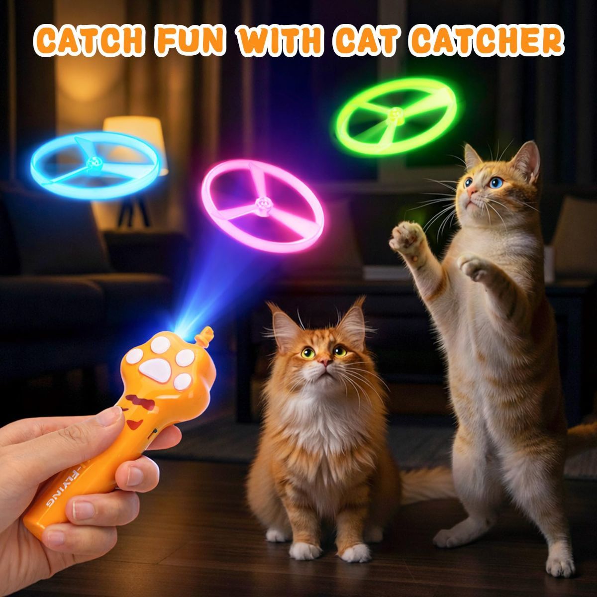 Cat Toy Dog Toy Rechargeable Disc Launcher Flying Spinners Interactive Pet - Image 4
