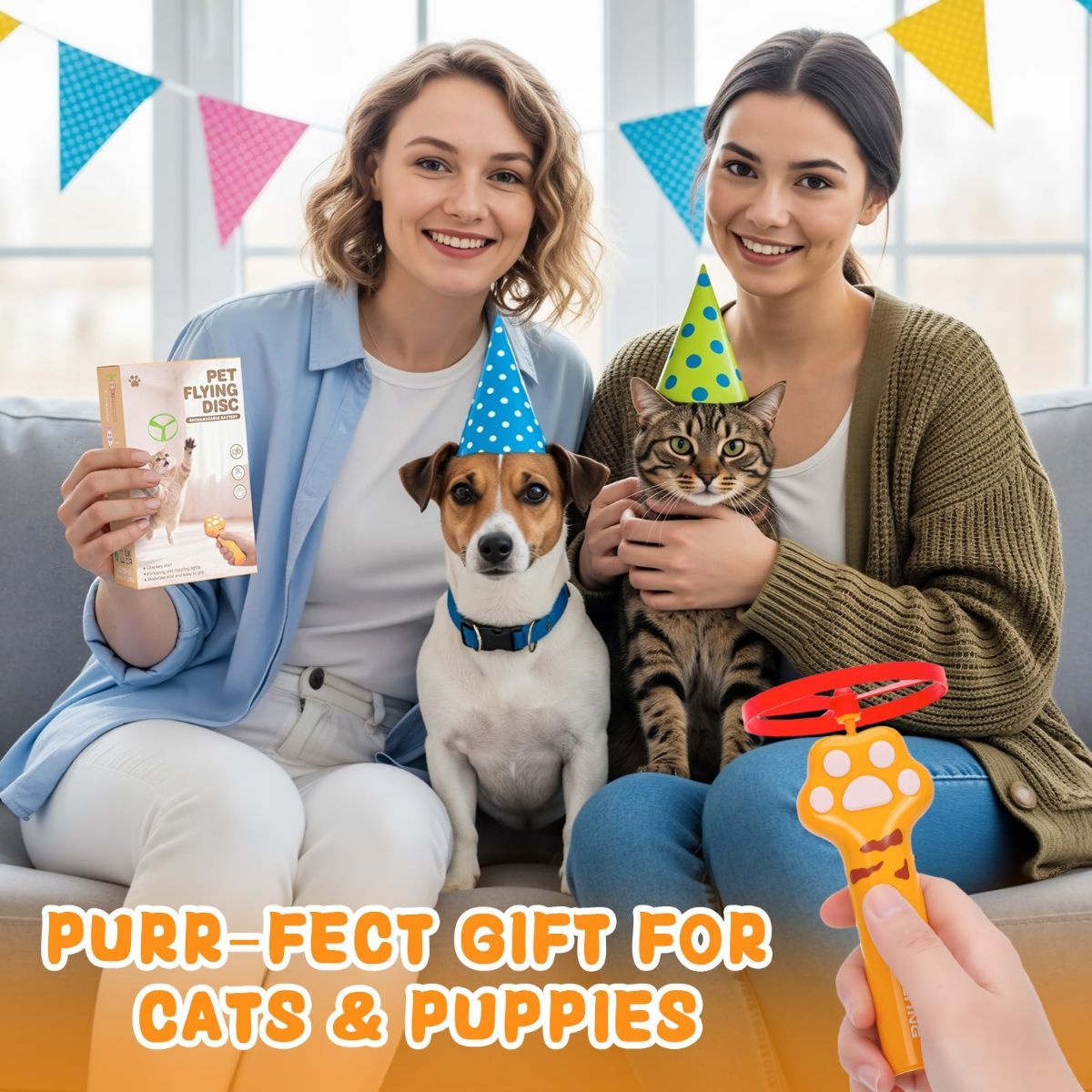Cat Toy Dog Toy Rechargeable Disc Launcher Flying Spinners Interactive Pet - Image 6