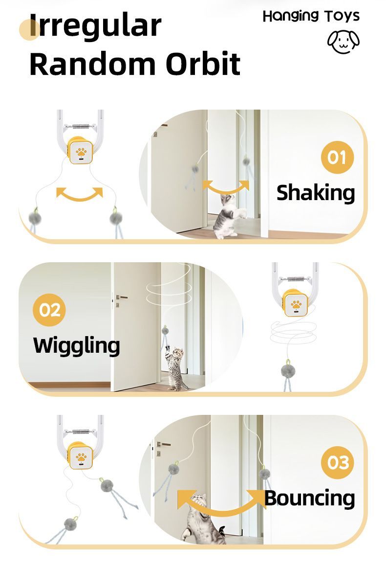 Interactive Cat Toy Electric Cat Teaser Remote Control Cat Toy Door Clip Cat - Image 6
