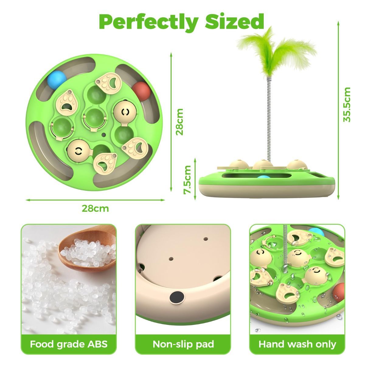 cat toy, 3-in-1 cat treat feeder, cat puzzle toy, trackball cat toy, feather teaser cat toy, slow-feeder cat toy, cat mental stimulation toy, indoor cat toy Australia, interactive cat puzzle - Image 2