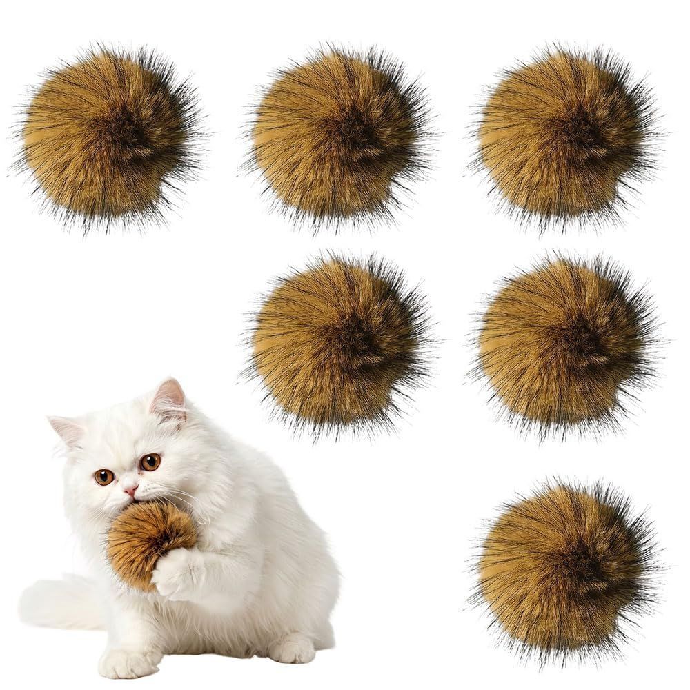 Cat Toys Furry Pom-Pom Toys Durable Cat Toys Indoor Cat Toys Cat Playtime - Image 1