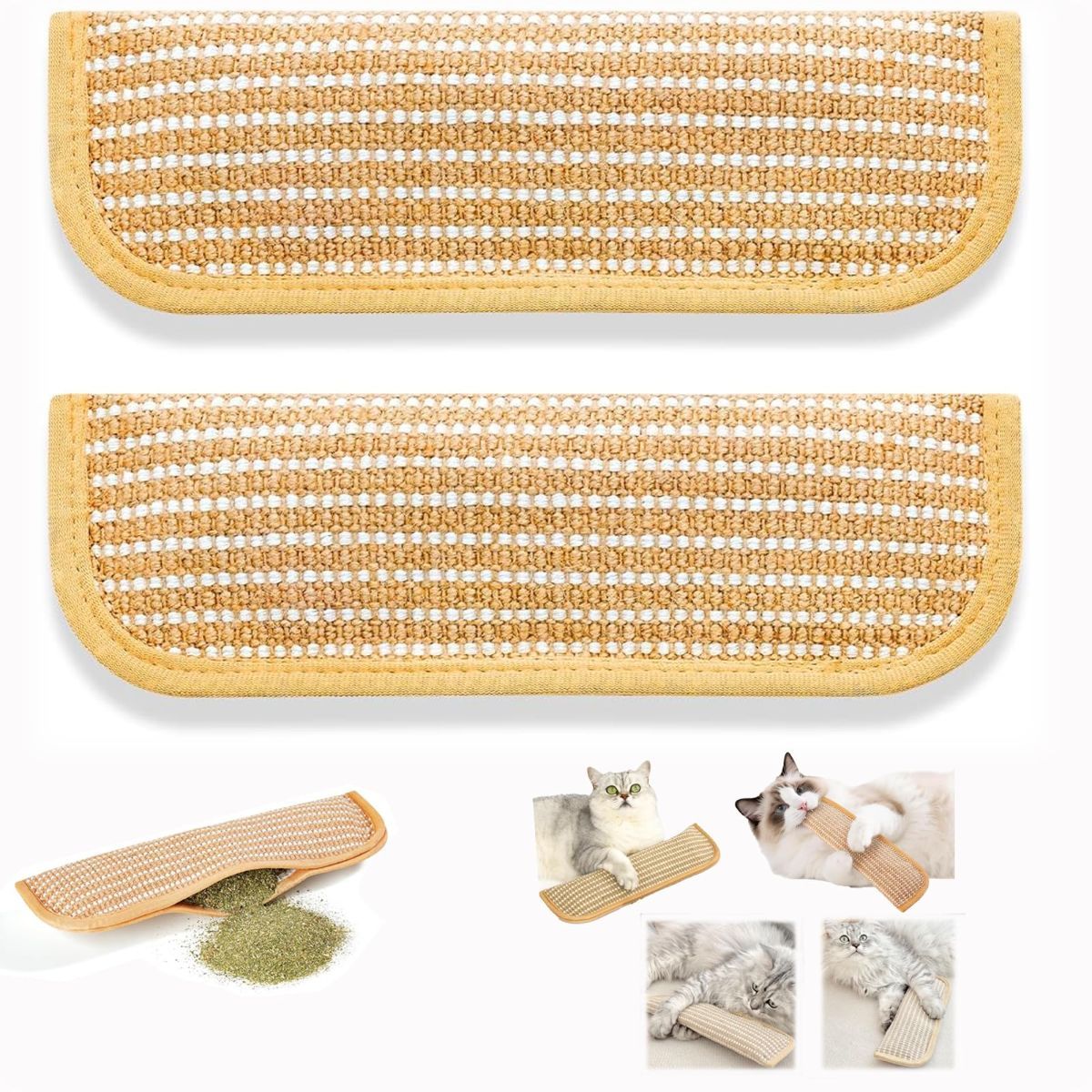 2PC Cat Toys Catnip Toys Interactive Cat Toys Catnip Kicker Soft Sisal Pillow Cat - Image 1