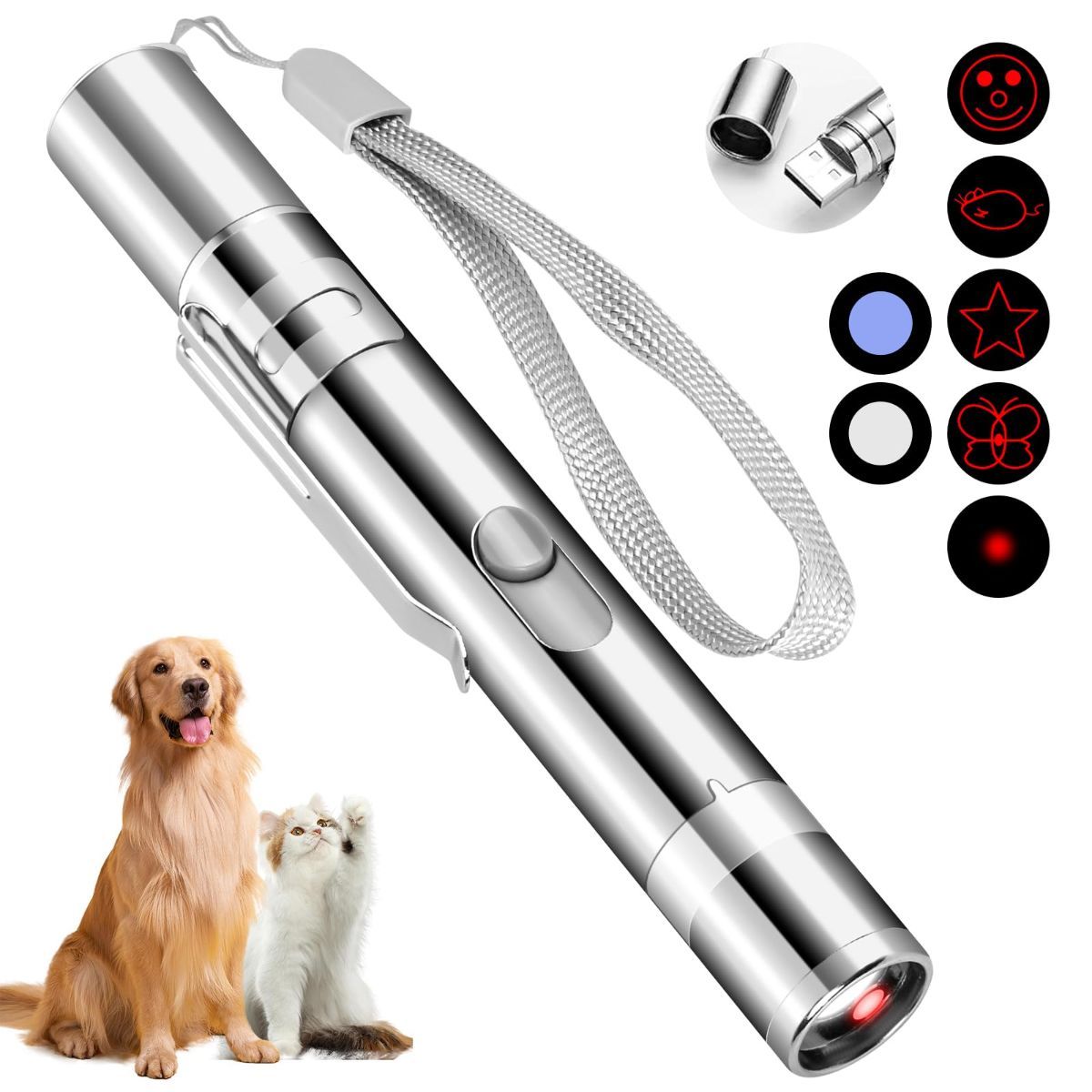 Indoor Cat Toy USB Rechargeable Cat Toy 7 Mode Cat Toy Cat And Dog Interactive - Image 1