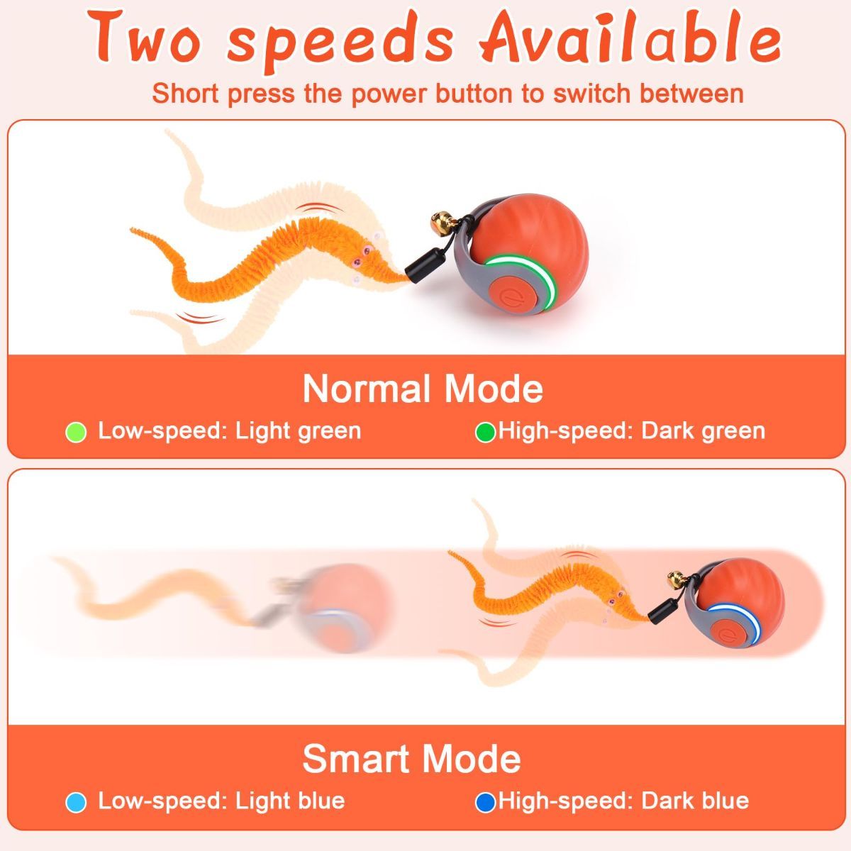 Interactive Cat Toy Cat Ball Toy Feather Worm Toy Cat Toy With Bells Australian - Image 2