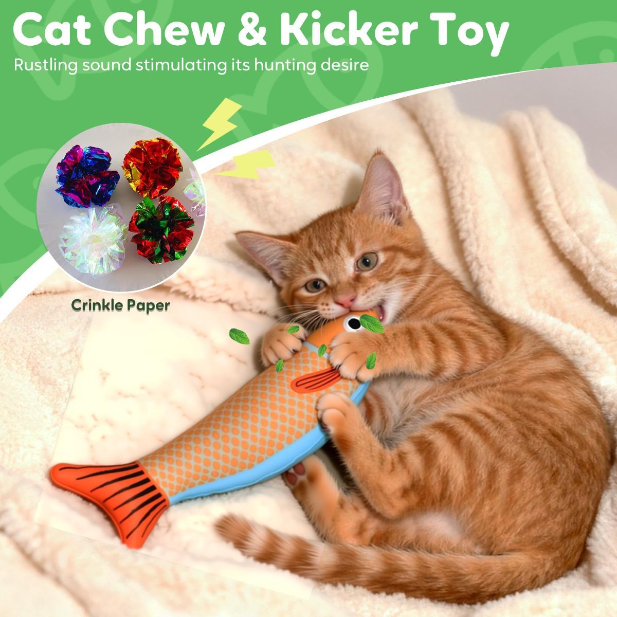 3 Cat Toys Australia Fish-Shaped Cat Toys Catnip Toys Cat Scratching Stick - Image 4