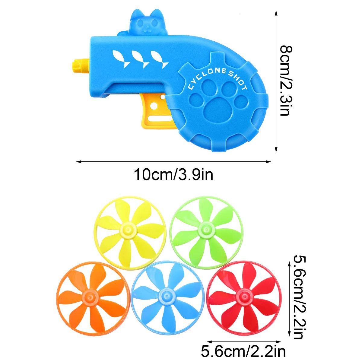 18 Pieces Interactive Cat Fetch Tracking Toys With 5 Colors Flying Propellers for Indoor Pet Kitty Training Chasing，Random color - Image 2