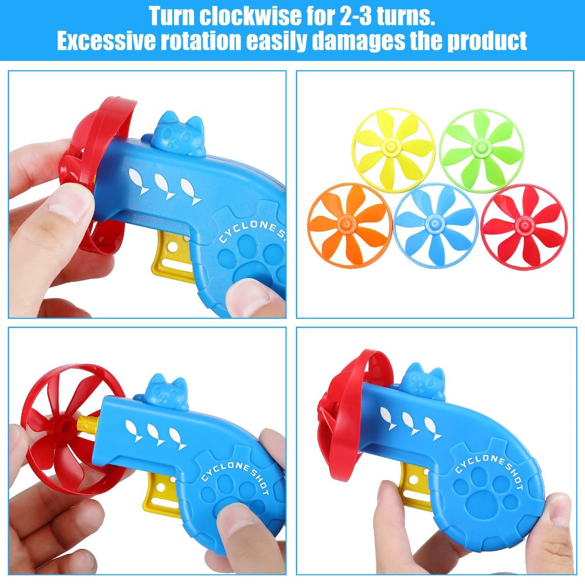 18 Pieces Interactive Cat Fetch Tracking Toys With 5 Colors Flying Propellers for Indoor Pet Kitty Training Chasing，Random color - Image 4