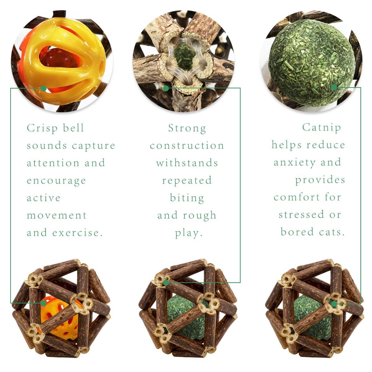 3-Piece Indoor Cat Toys Natural Catnip Toys Kitten Toys Teeth Cleaning Cat Toys Natural - Image 4