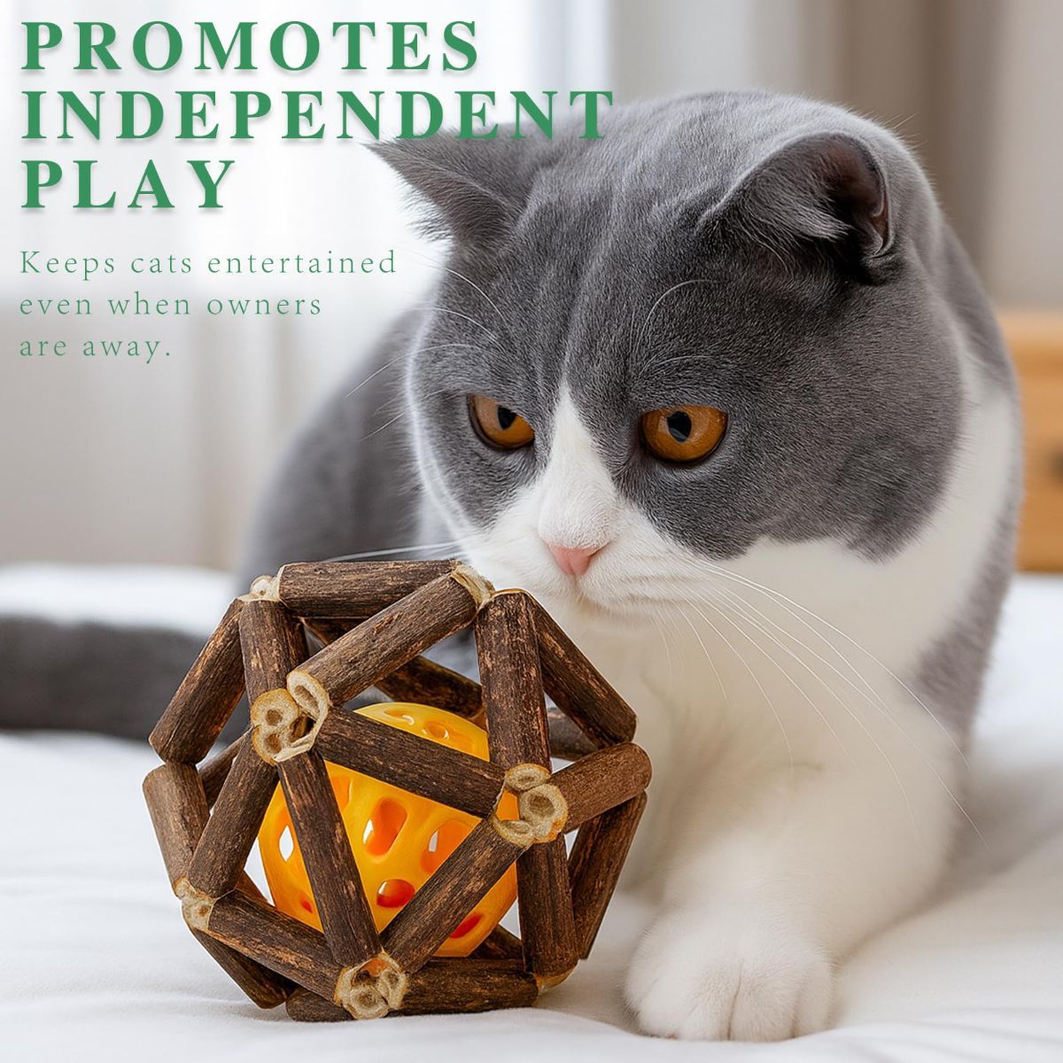 3-Piece Indoor Cat Toys Natural Catnip Toys Kitten Toys Teeth Cleaning Cat Toys Natural - Image 7