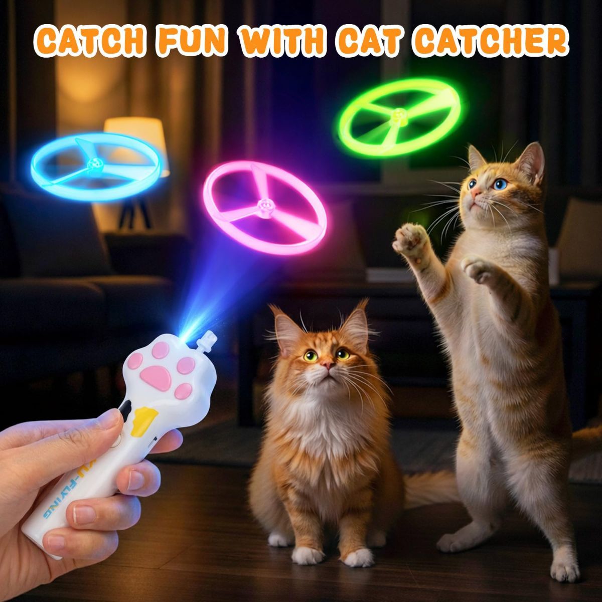 Cat Toy Dog Toy Rechargeable Disc Launcher Flying Spinners Interactive Pet - Image 4