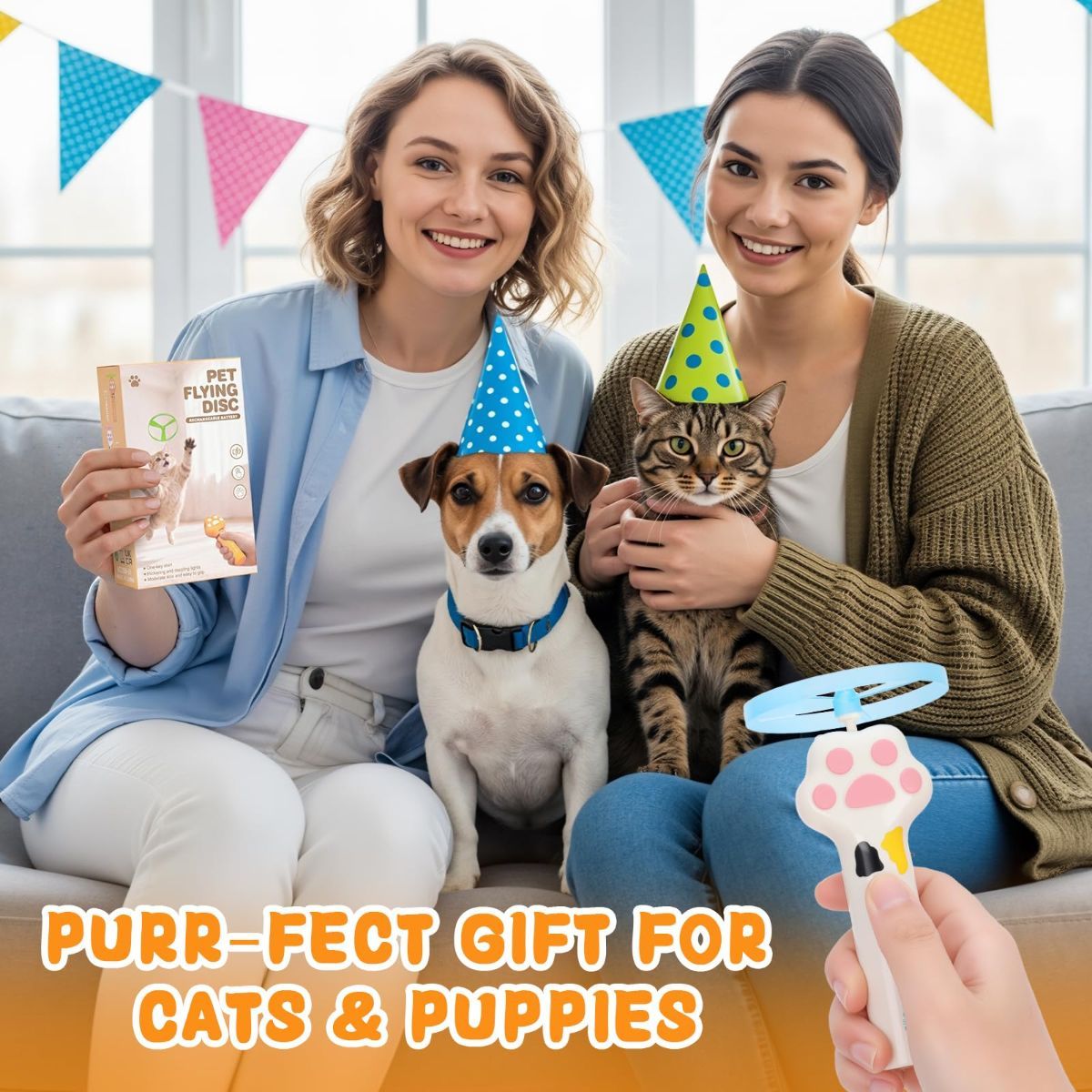 Cat Toy Dog Toy Rechargeable Disc Launcher Flying Spinners Interactive Pet - Image 5
