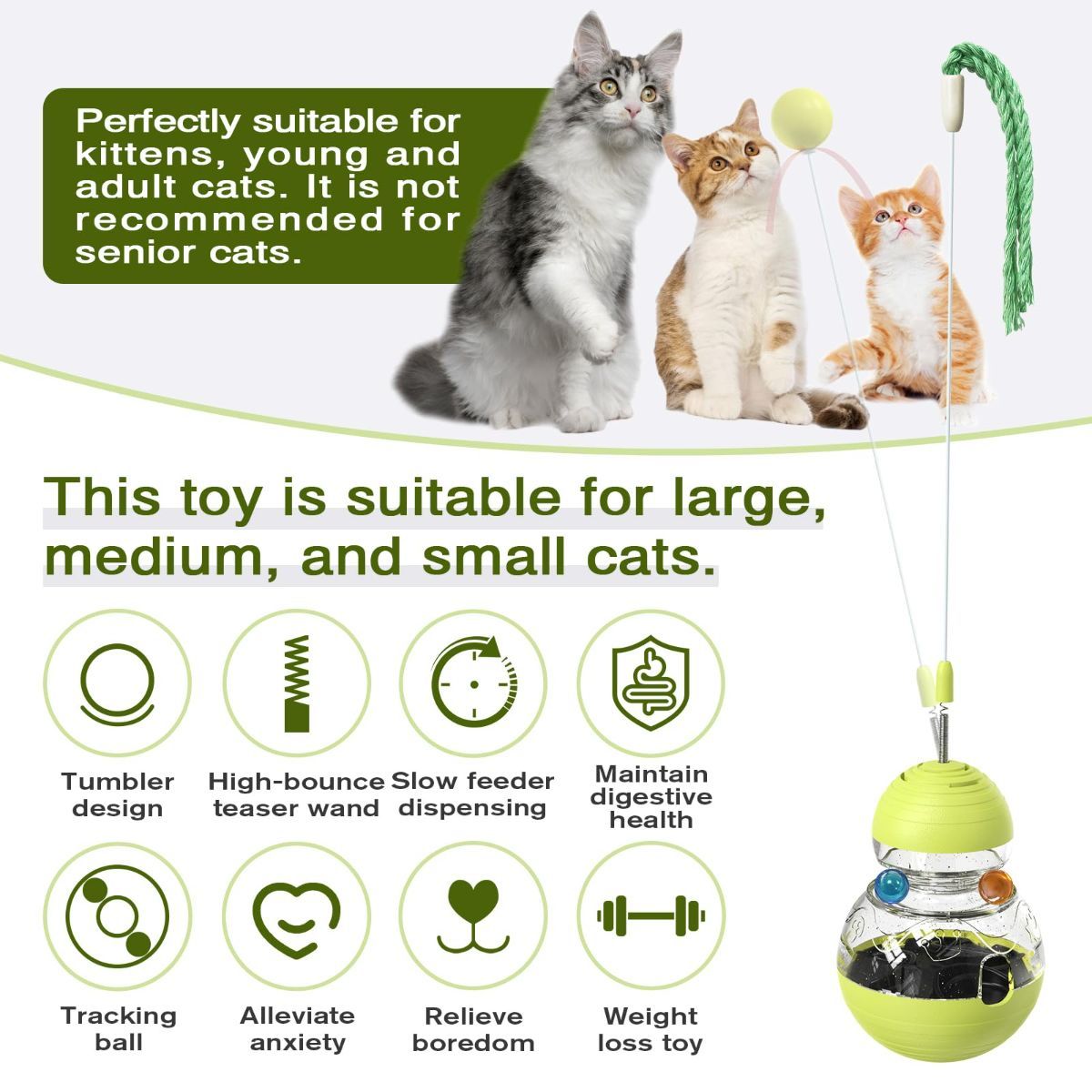 Cat Toy Treat Dispensing Ball Indoor Cat Toy Kitten Toy Mental Stimulation Cat - Image 2