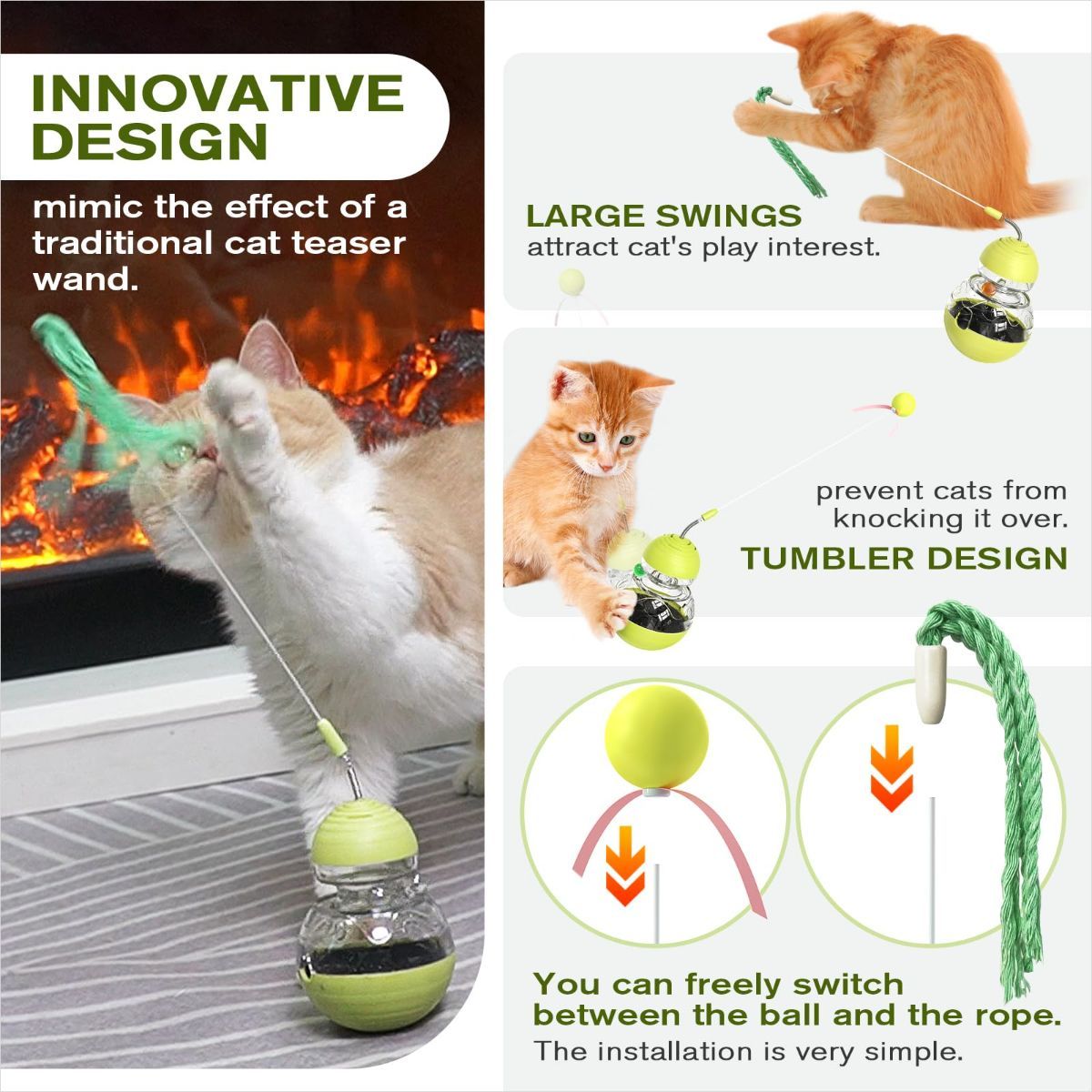 Cat Toy Treat Dispensing Ball Indoor Cat Toy Kitten Toy Mental Stimulation Cat - Image 4
