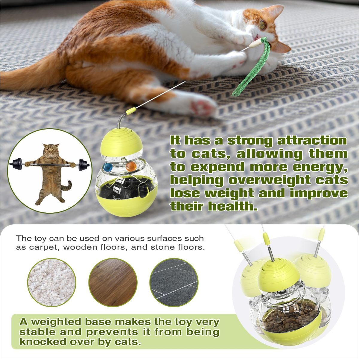 Cat Toy Treat Dispensing Ball Indoor Cat Toy Kitten Toy Mental Stimulation Cat - Image 5