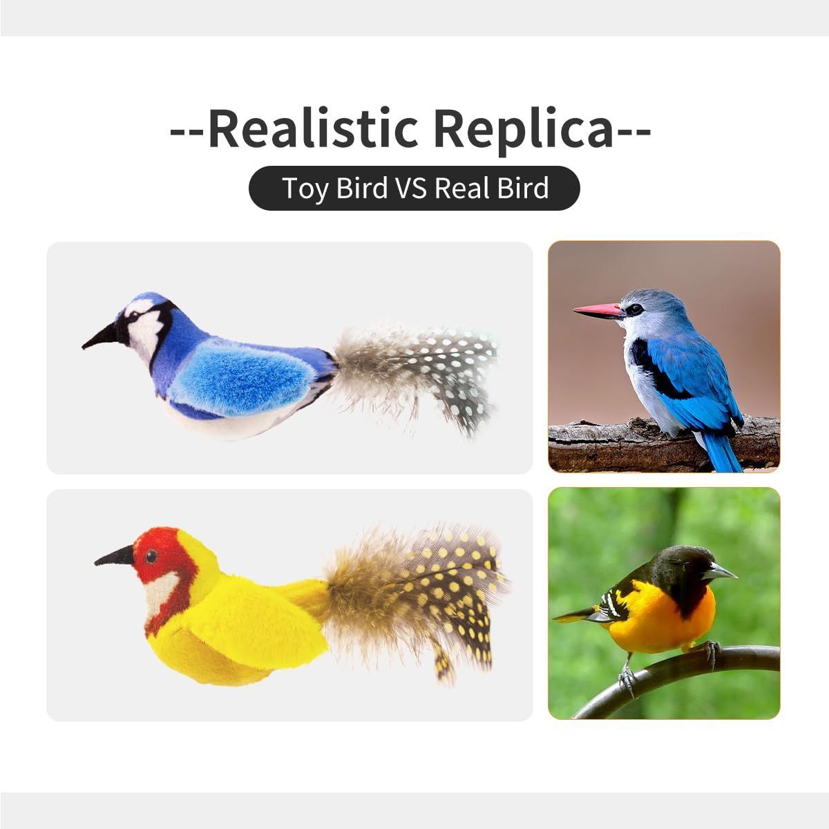 2-Pack Cat Toys Interactive Cat Toys Bird Shaped Cat Toys Cat Toys With Chirping Sound，Random color - Image 6